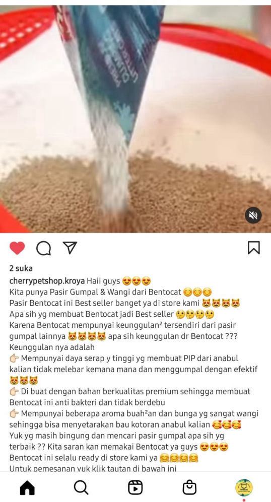 pasir kucing gumpal wangi premium bentocat